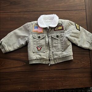 Toddler Army Coat with Patches